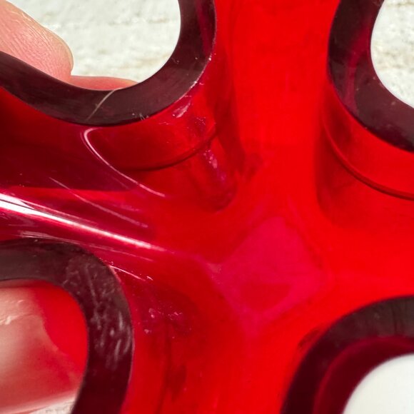 Vintage Red Hard Plastic Formed Candlestick Holders - Picture 11 of 11